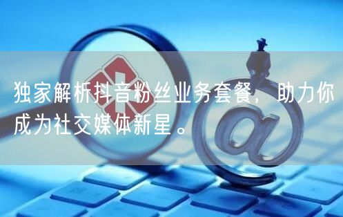 独家解析抖音粉丝业务套餐，助力你成为社交媒体新星。